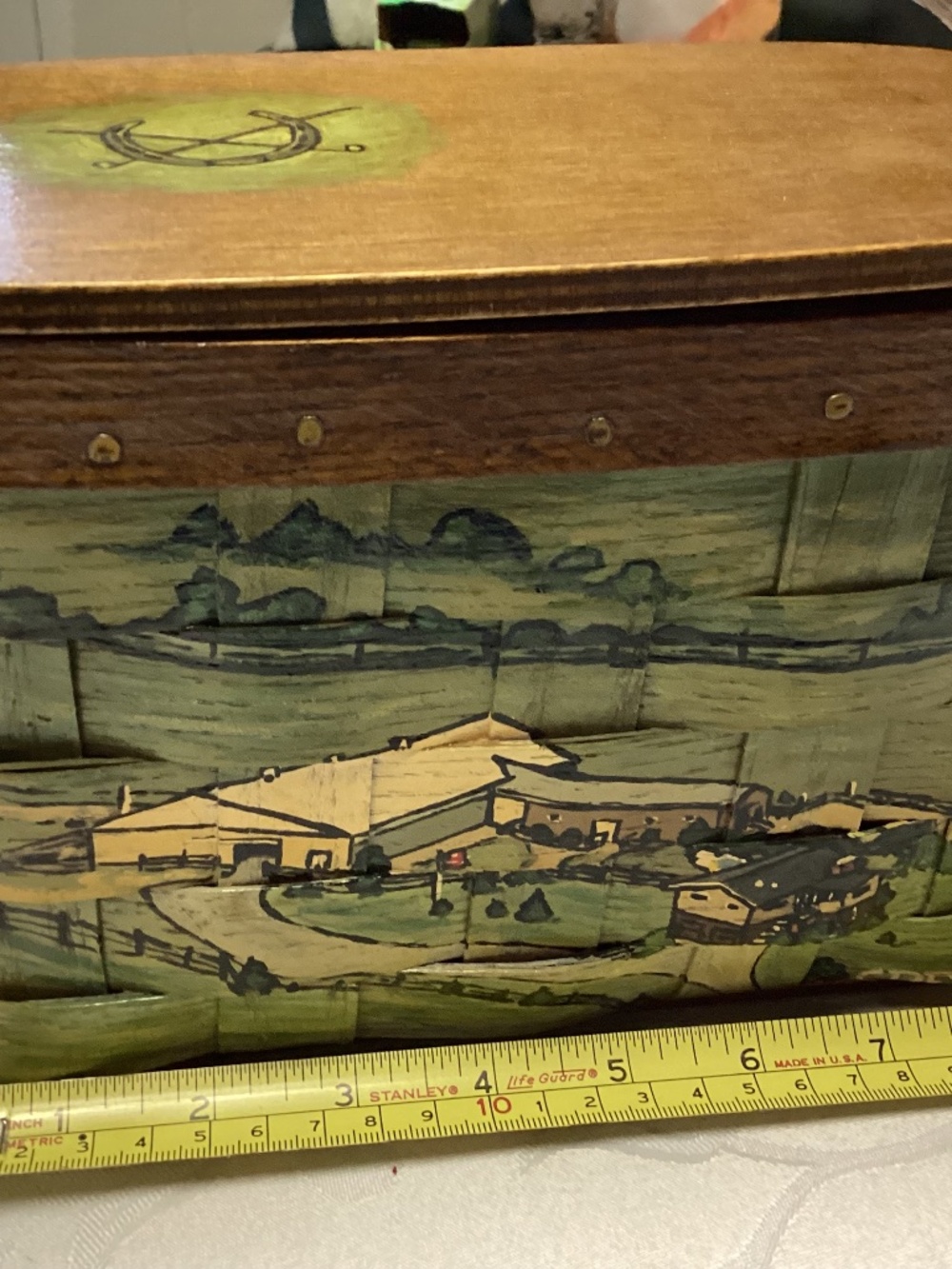 Wooden hand painted horse purse great graphics